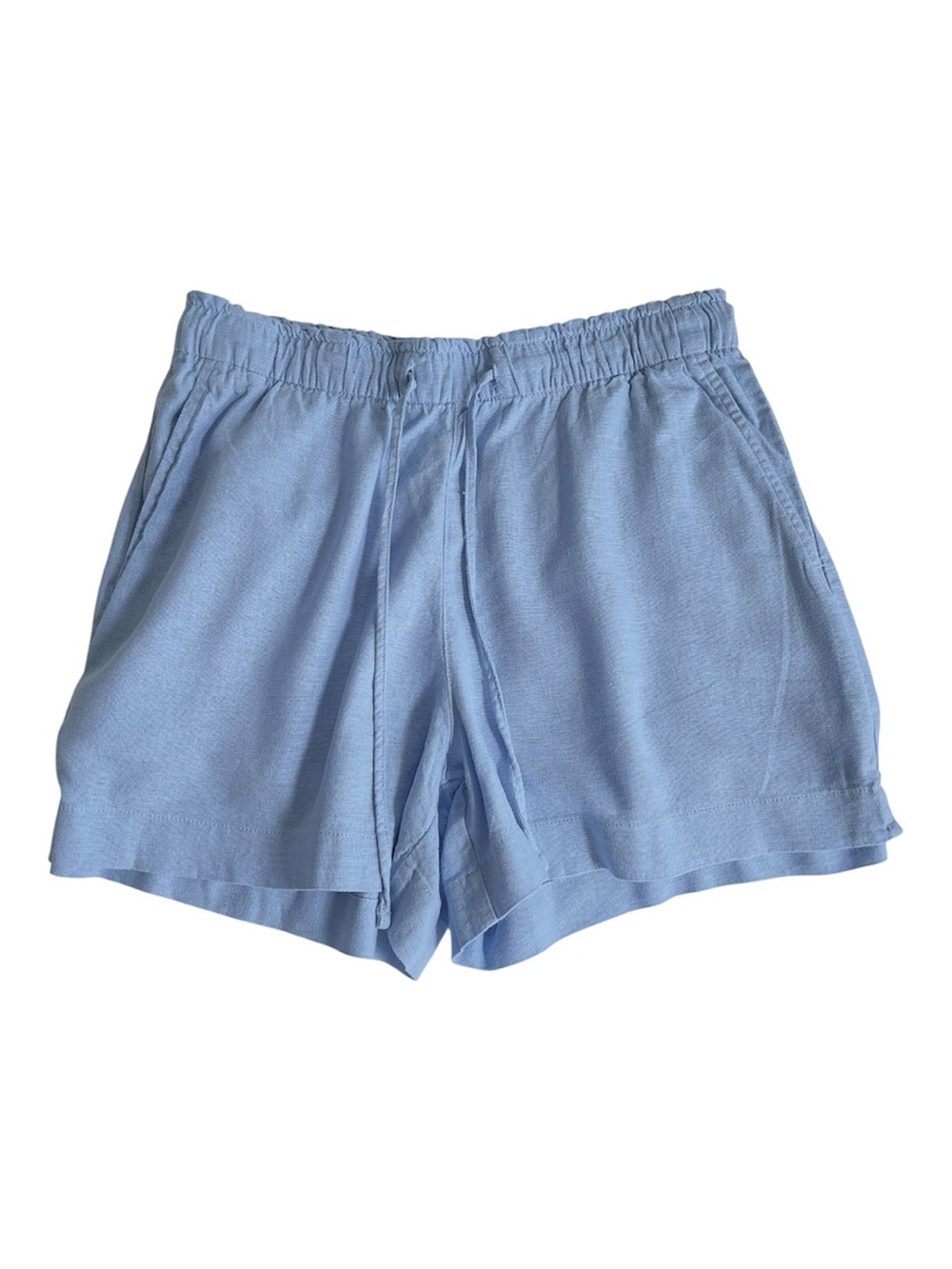 Gap Linen Blend Pull-On Shorts Small Blue Elastic Waist Casual Lightweight - Picture 2 of 3